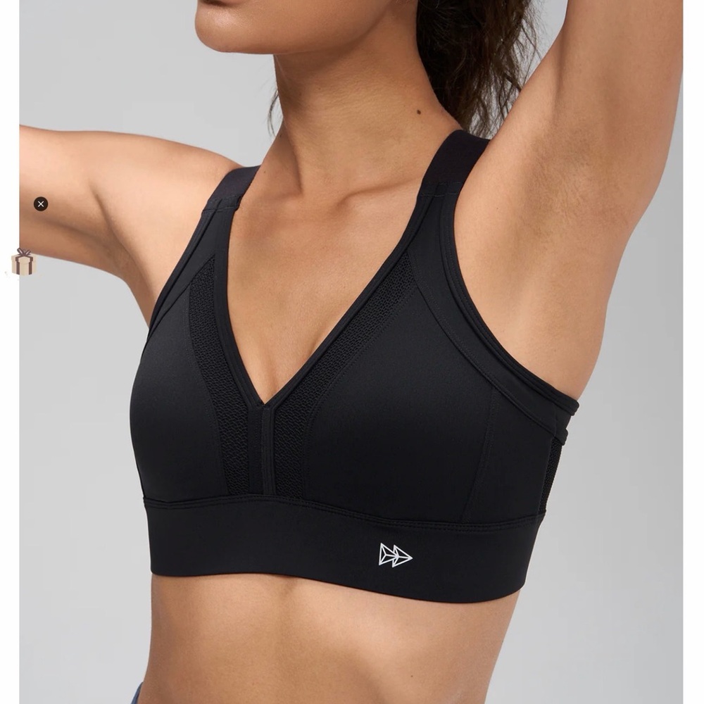 High impact Running Sleek Black Sports Bra by Yvette